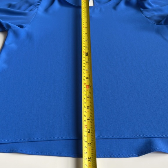 Zara royal blue blouse with gorgeous feminine bell sleeves with ruffle - Picture 8 of 12